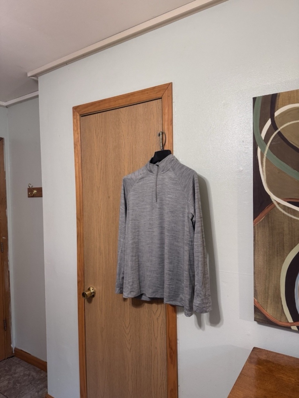 Eddie Bauer 'Freeplay" Large Heathered Gray 1/4 Zip Pullover Sweater - EUC